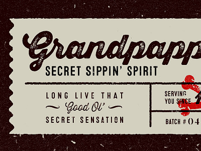Grandpappy's grandpappys label licquor poison sippin spirit