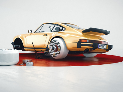 Gunning for Gold 3d 911 car porsche rendering skateboarding yutohorigome