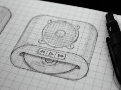 Music Icon Sketch draft icon ios music rough sketch