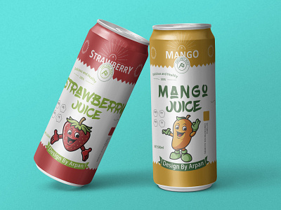 Juice Can Design can design can mockup graphic design juice strawberry