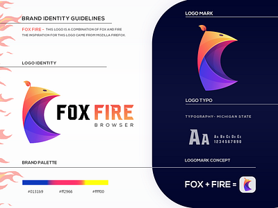 Fox Fire 🔥 || Modern logo 2021 fox logo icon logo logo modern logo typography logo