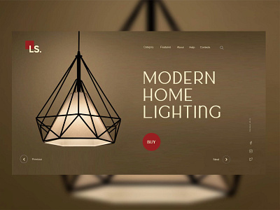 Modern Home Lighting website Concept. branding light minimalistic ux webs website