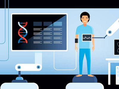 Machine Learning in Healthcare sector animation design graphic design illustration