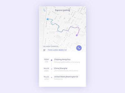 Day 017 - Express tracking app app dailyui day100 express flat ios map mobile phone track ui ux