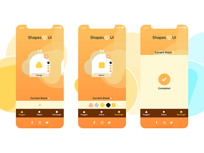 Shapes & UI animation color conceptual hue logo mobile product design ui ux yellow