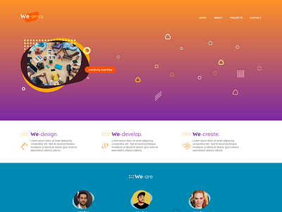 We-gency agency color conceptual design hue landing page logo one page orange portfolio purple ui ux web design yellow