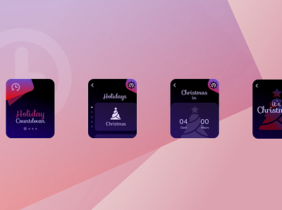 Holiday Countdown animation app christmas colorful conceptual design holiday hue logo pink product design prototype purple red ui ux watchos