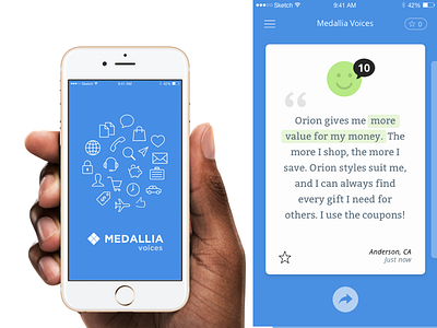 Medallia Voices android app charts feedback ios medallia metrics mobile surveys text analytics voices
