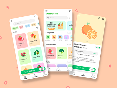 Grocery App - categories & list of products app app design design grocery app ui ui design