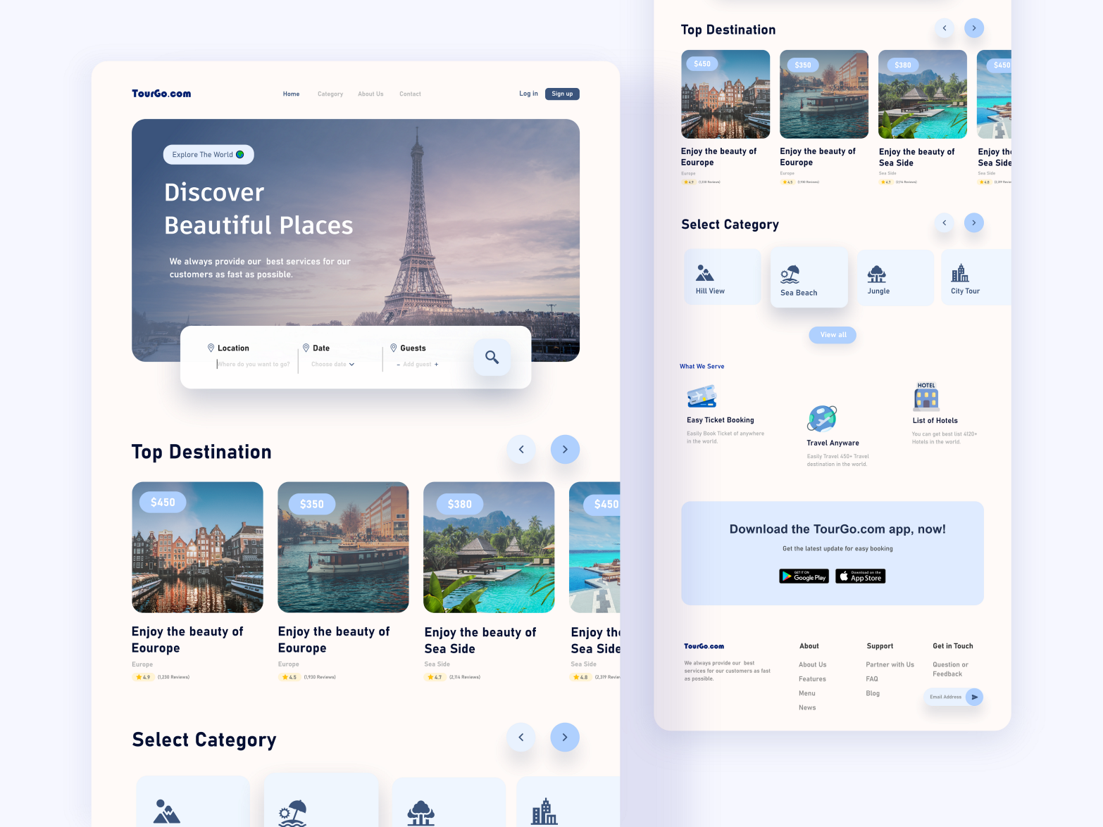 Travel Landing Page - Travel & Hotel booking website by Rohit on Dribbble