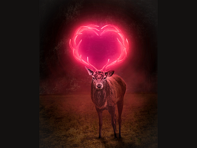 Deer Love editing graphic design manipulation matte painting photoshop