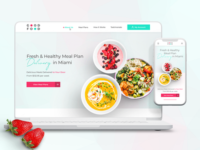 Landing page for Healthy Food Delivery Service