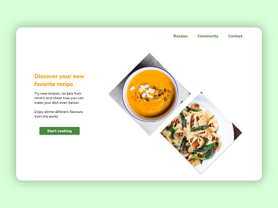 Cooking community landing page | daily UI 003 dailyui design explore ui website