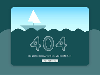 404 page on sea | Daily UI 008 dailyui design explore illustration ui