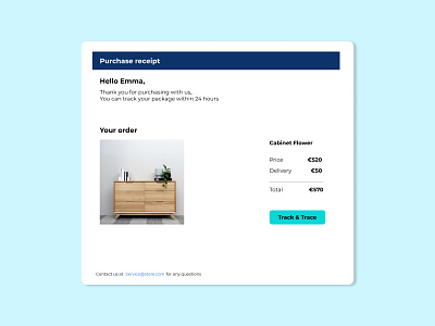 Email receipt of an order | Daily UI 017 dailyui design explore ui