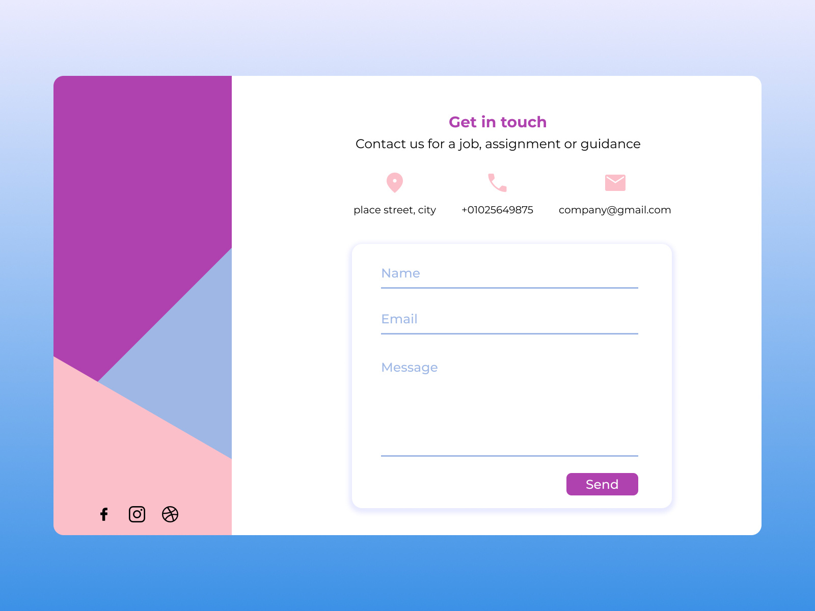 Contact page | Daily UI 028 by Naomi van Gessel on Dribbble