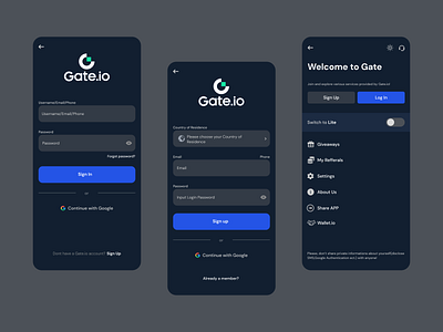 Gate Mobile App app crypto crypto app figma mobile app ui ux