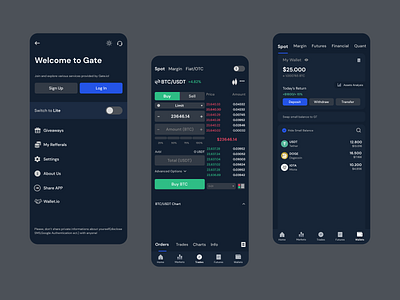 Gate Mobile App app crypto crypto app figma mobile app ui ux