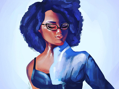 Lady in Blue character design digital character digital drawing illustration procreate