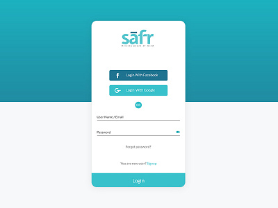 Safr | Login Screen cars facebook form google login lyft promotion safr signup taxi uber