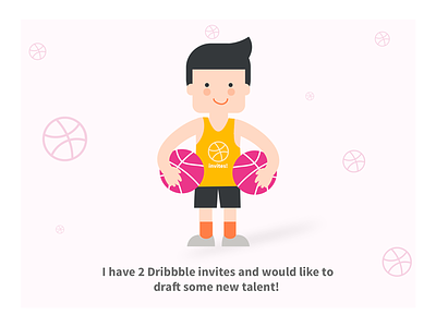 2 dribbble invites! draft dribbble illustrator invite new