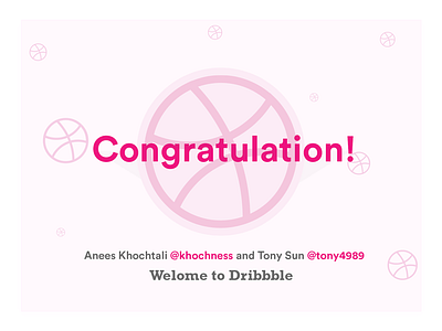 Dribbble New Players Drafted congratulation debut dribbble invite thanks welcome winners