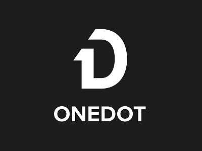 Onedot Logo black branding letter logo number onedot web development