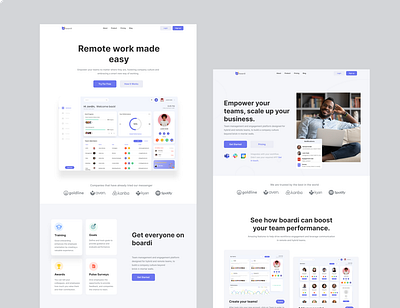 Boardi- Remote team management landing remote saas