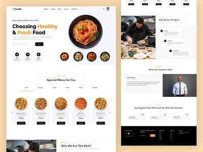 Food Delivery Website UI Design delivery app delivery services food food and drink food app food delivery food delivery landing page food delivery service food industry food order food ordering food website header healthy food home page prodcut design restaurants website ui ux design web design website design