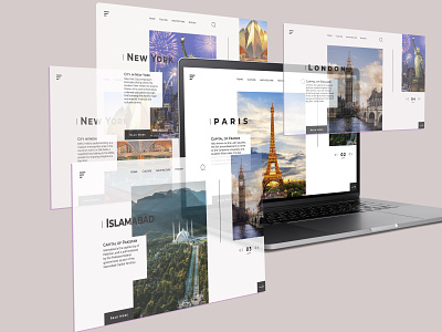 Web Pages UI Design - Cities Webpages