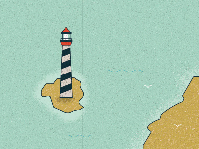 Mapping illustration island lighthouse map ocean texture view water