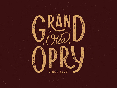 Grand Ole Opry grand illustration opry retro script stars tennessee texture type typography vintage