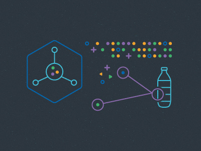 Scientific illustration infographic molecules science shapes