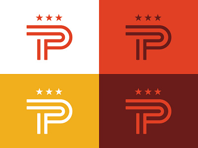 Restaurant Concept branding food lines logo mark p restaurant stars