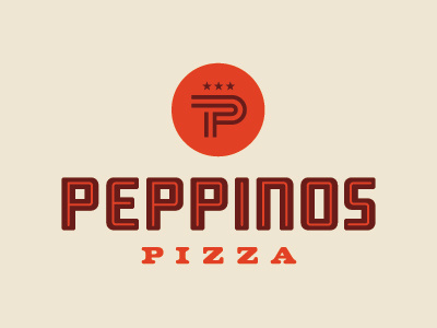 Peppinos branding identity inline lockup logo pizza restaurant typography