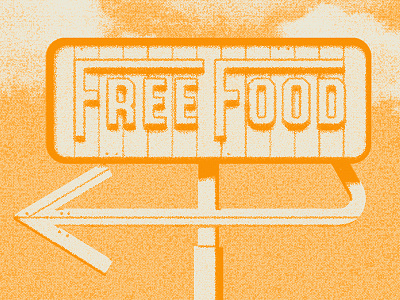 Freefood illustration orange texture type typography