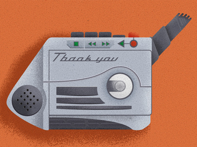 Thank You alone home illustration recorder talk boy texture