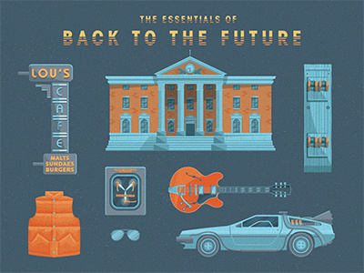 Essentials of Back to the Future back to the future delorean essentials of flux capacitor guitar illustration texture time machine vest