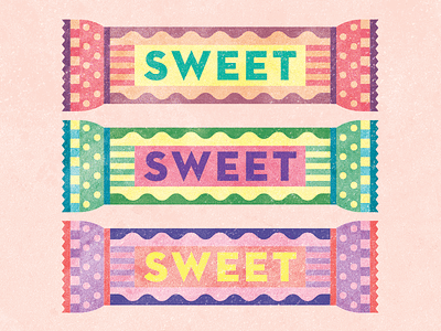 Sweeeet candy color illustration retro sweets texture