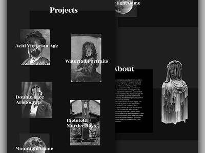 Portfolio Concept black design layout minimal page typography ui ux web