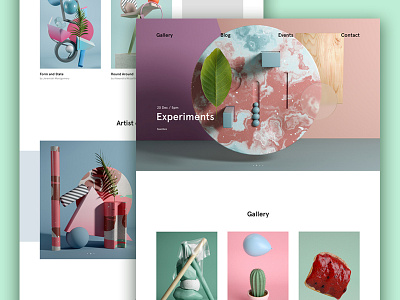 3D Artwork Gallery clean design minimal ui ux web