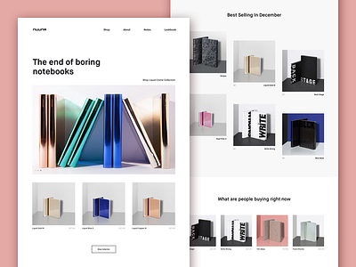 Nuuna Notebooks Concept Page clean design ecommerce minimal typography ui ux web