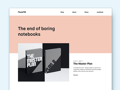 Nuuna Notebooks Concept Variation design ecommerce minimal page typography ui ux web