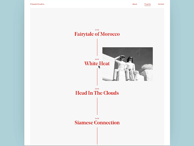 Project List Animation clean design fashion minimal principle typography ui ux web