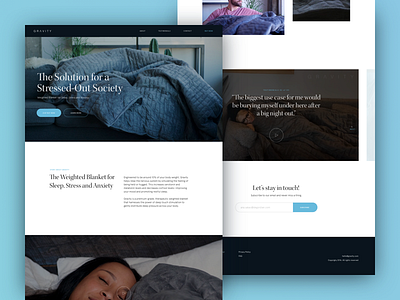 Gravity Blanket Landing Page clean design minimal product ui ux web