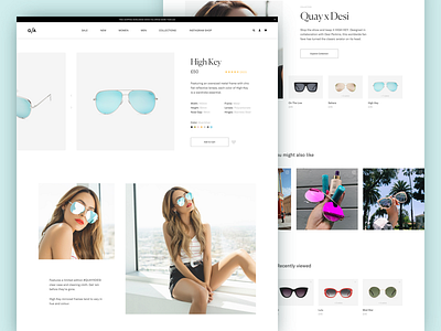 Product Page And List clean design ecommerce fashion minimal product shop sunglasses ui ux web