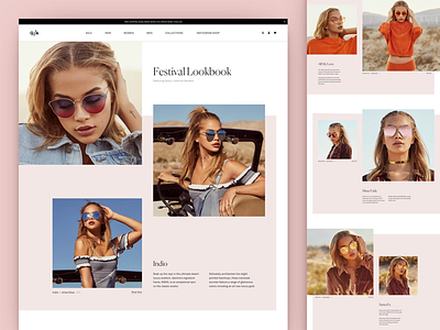Collections Lookbook clean design ecommerce fashion minimal product shop sunglasses ui ux web