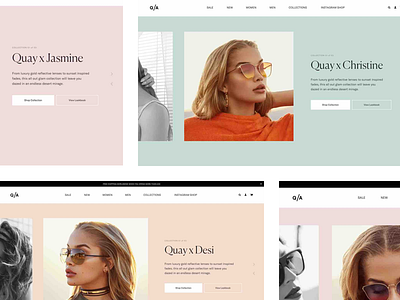 Collection Slider clean design ecommerce fashion minimal product shop sunglasses ui ux web