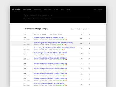 Pirate Bay—UI Weekly Challenges-Season 02 / Week [7/10] design pirate bay redesign typography ui web