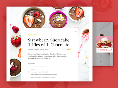 Recipe Single Page art direction article typography ui ux web website